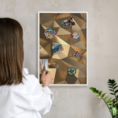 Magnetisch bord voor de muur met witte lijst Warme geometrie