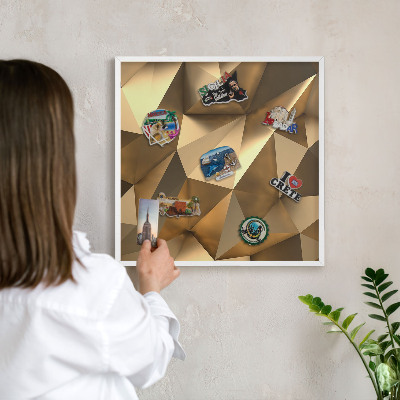 Magnetisch bord voor de muur met witte lijst Warme geometrie
