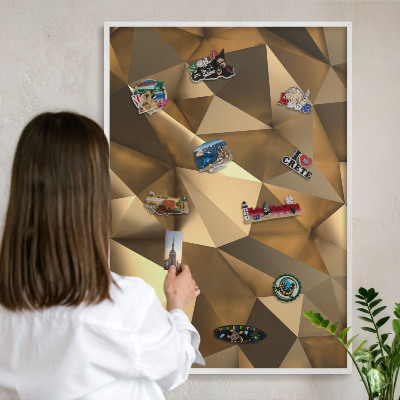 Magnetisch bord voor de muur met witte lijst Warme geometrie