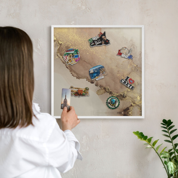 Magnetisch bord voor de muur met witte lijst Elegante glans