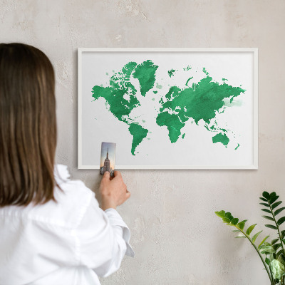 Magnetisch bord van metaal in een witte lijst Groene kaart