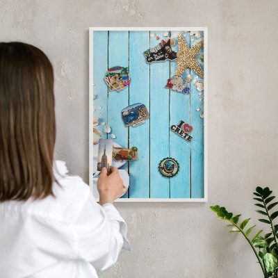 Magnetisch bord voor de muur met witte lijst Vakantierust