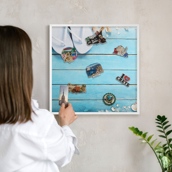 Magnetisch bord voor de muur met witte lijst Vakantierust