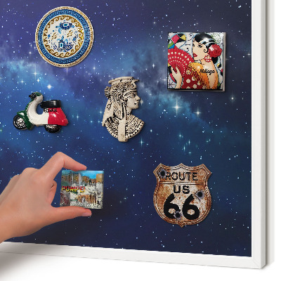 Magnetisch bord van metaal in een witte lijst Sterrenruimte
