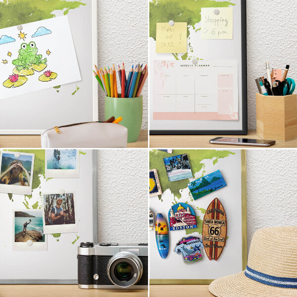 Magnetisch bord voor de muur met witte lijst Groene kaart