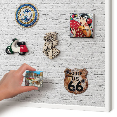 Magnetisch bord voor de muur met witte lijst Bakstenen muur