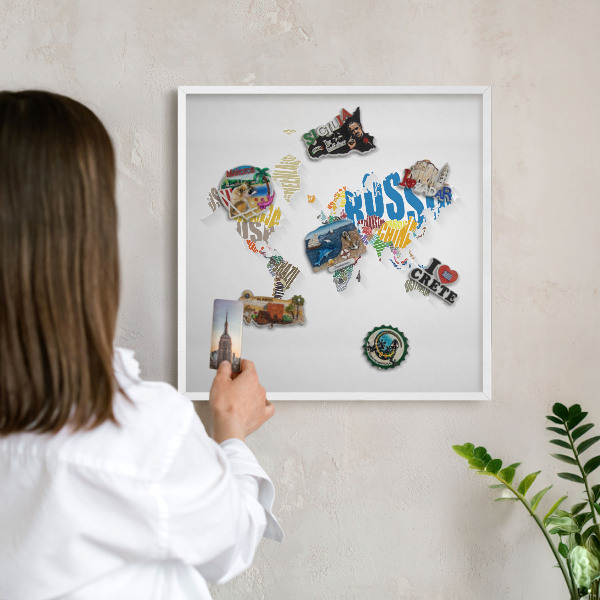 Magnetisch bord van metaal in een witte lijst Kleurenkaart