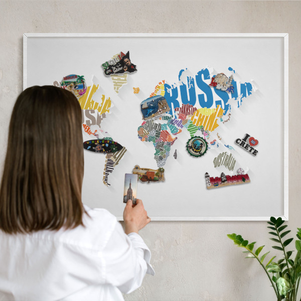 Magnetisch bord van metaal in een witte lijst Kleurenkaart