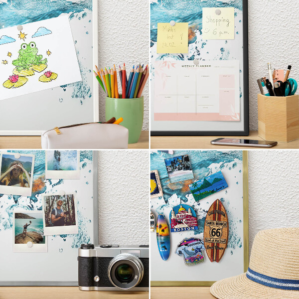 Magnetisch bord voor de muur met witte lijst Waterkaart