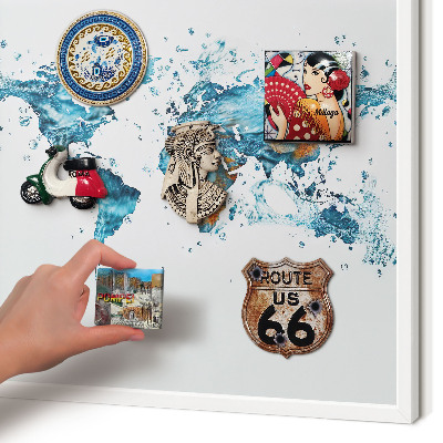 Magnetisch bord voor de muur met witte lijst Waterkaart