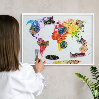 Magnetisch bord van metaal in een witte lijst Kleurenkaart
