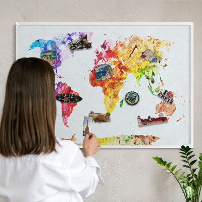 Magnetisch bord van metaal in een witte lijst Kleurenkaart