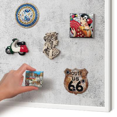 Magnetisch bord voor de muur met witte lijst Ruw beton