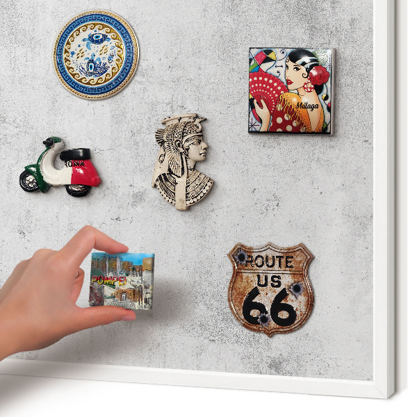 Magnetisch bord voor de muur met witte lijst Ruw beton