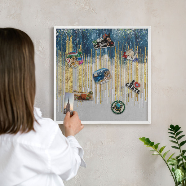 Magnetisch bord voor de muur met witte lijst Abstracte bos