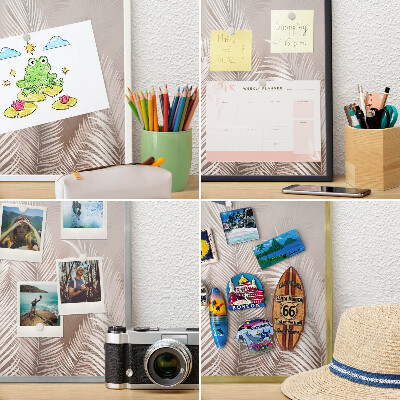 Magnetisch bord voor de muur met witte lijst Bladeren van de natuur