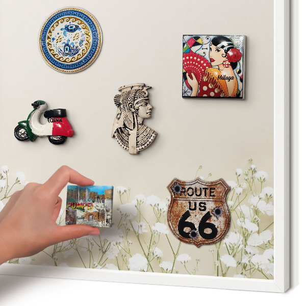 Magnetisch bord voor de muur met witte lijst Subtiele natuur