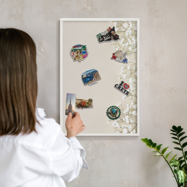 Magnetisch bord voor de muur met witte lijst Subtiele natuur