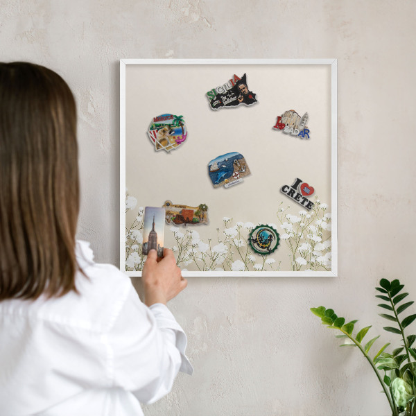 Magnetisch bord voor de muur met witte lijst Subtiele natuur