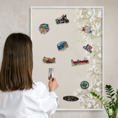 Magnetisch bord voor de muur met witte lijst Subtiele natuur