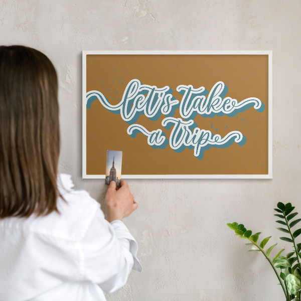 Magnetisch bord voor de muur met witte lijst Droomreis
