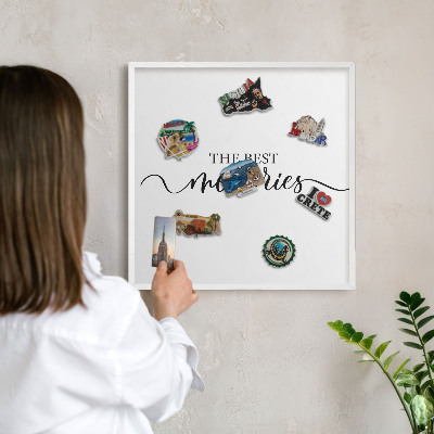 Magnetisch bord voor de muur met witte lijst Inspirerende herinneringen