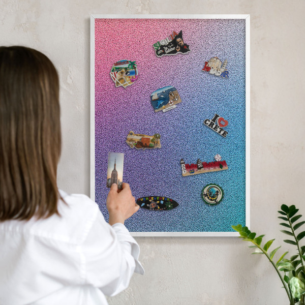 Magnetisch bord voor de muur met witte lijst Kleurrijk verloop