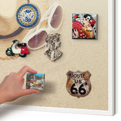 Magnetisch bord voor de muur met witte lijst Zomerstrand