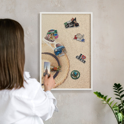 Magnetisch bord voor de muur met witte lijst Zomerstrand