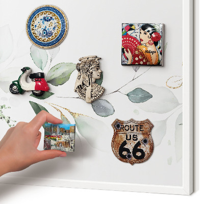 Magnetisch bord voor de muur met witte lijst Botanische elegantie