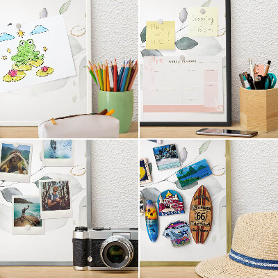 Magnetisch bord voor de muur met witte lijst Botanische elegantie