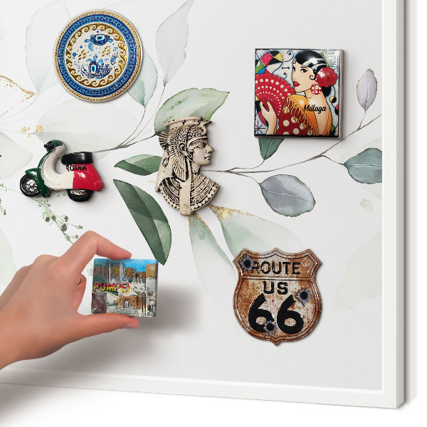 Magnetisch bord voor de muur met witte lijst Botanische elegantie