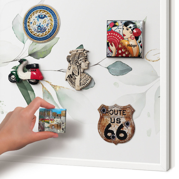 Magnetisch bord voor de muur met witte lijst Botanische elegantie