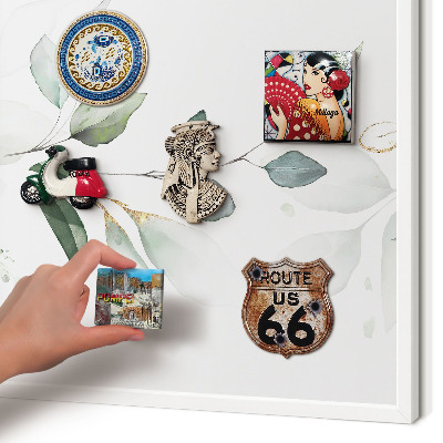 Magnetisch bord voor de muur met witte lijst Botanische elegantie