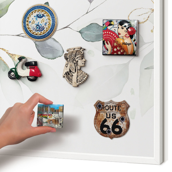 Magnetisch bord voor de muur met witte lijst Botanische elegantie