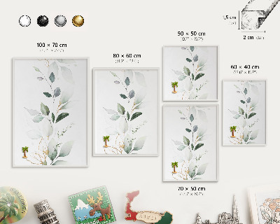 Magnetisch bord voor de muur met witte lijst Botanische elegantie