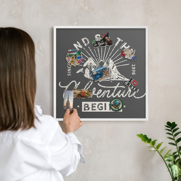 Magnetisch bord voor de muur met witte lijst Berginscriptie