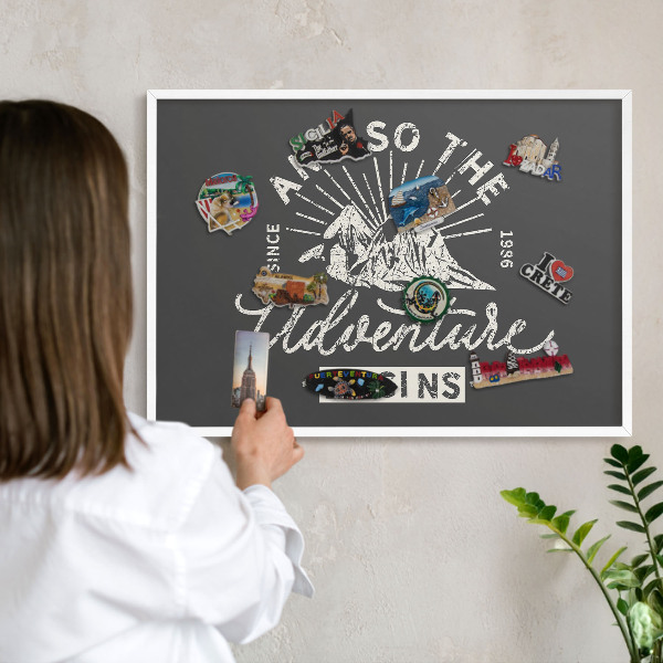 Magnetisch bord voor de muur met witte lijst Berginscriptie