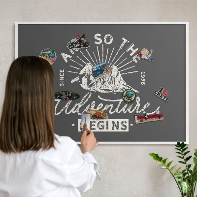 Magnetisch bord voor de muur met witte lijst Berginscriptie
