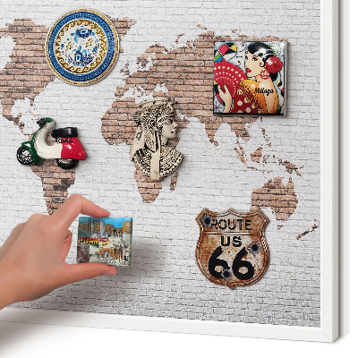 Magnetisch bord voor de muur met witte lijst Bakstenen plattegrond