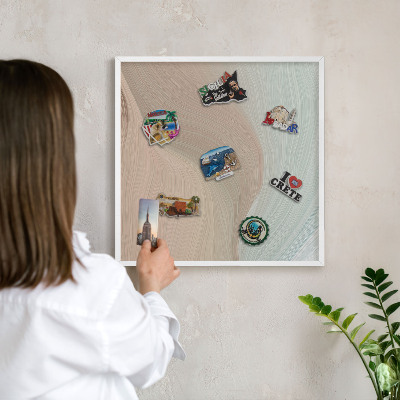 Magnetisch bord van metaal in een witte lijst Pastelkleurige werveling