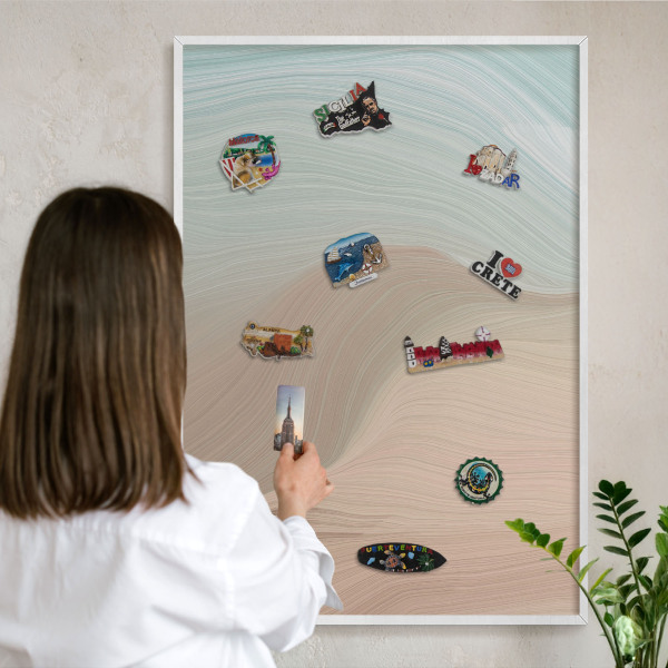 Magnetisch bord van metaal in een witte lijst Pastelkleurige werveling
