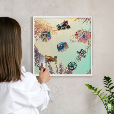 Magnetisch bord van metaal in een witte lijst Tropisch paradijs