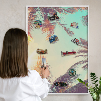 Magnetisch bord van metaal in een witte lijst Tropisch paradijs