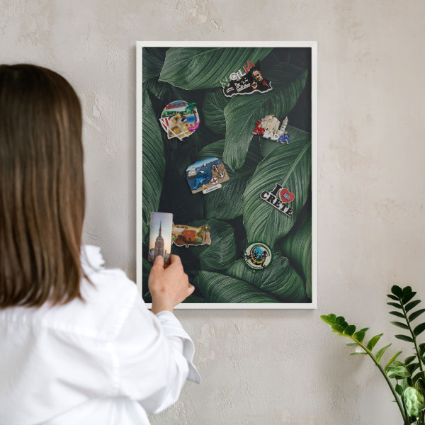 Magnetisch bord voor de muur met witte lijst Het groen van de natuur