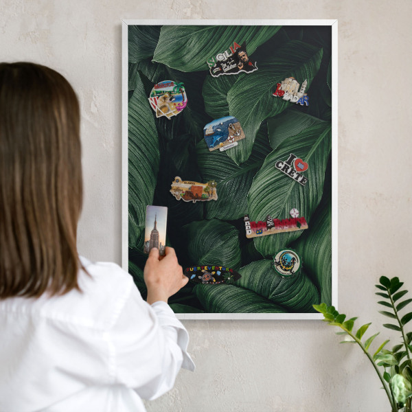 Magnetisch bord voor de muur met witte lijst Het groen van de natuur