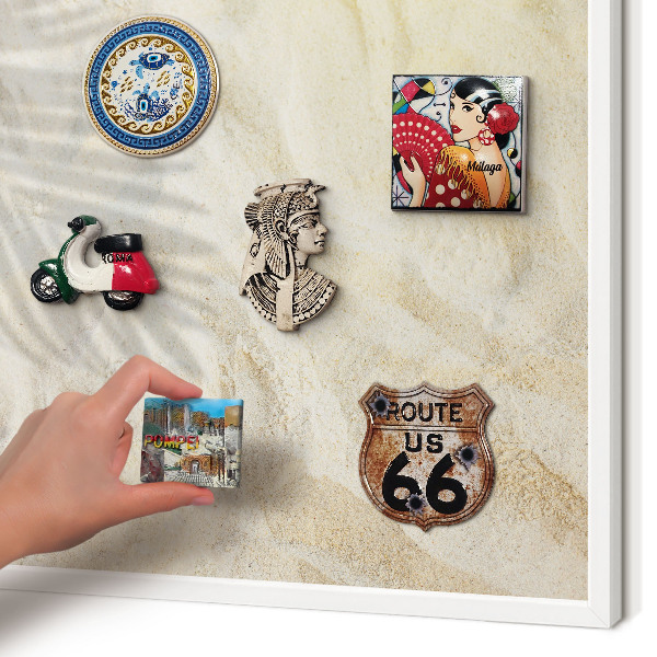 Magnetisch bord voor de muur met witte lijst Tropisch patroon