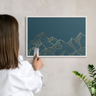 Magnetisch bord voor de muur met witte lijst Bergminimalisme