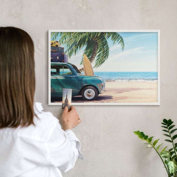 Magnetisch bord voor de muur met witte lijst Vakantievrede
