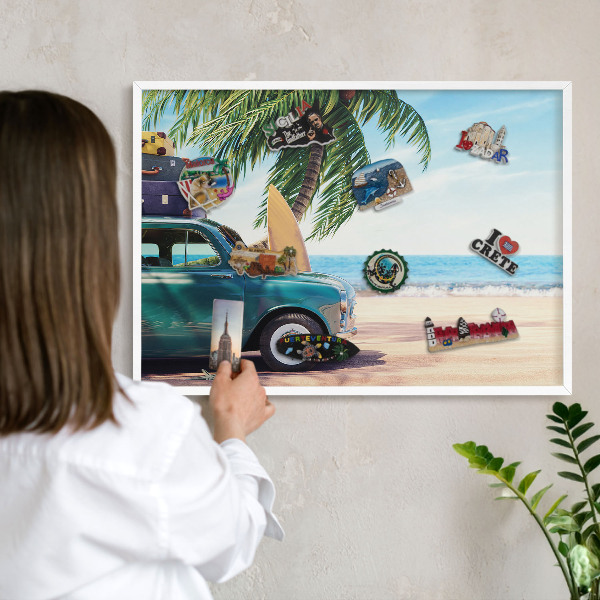 Magnetisch bord voor de muur met witte lijst Vakantievrede
